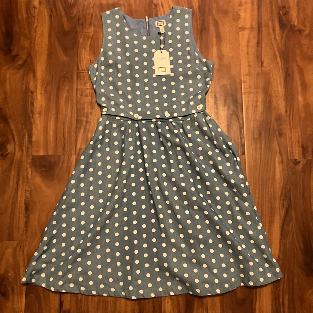 Mo:vint M Blue Polka Dot Two Piece Dress